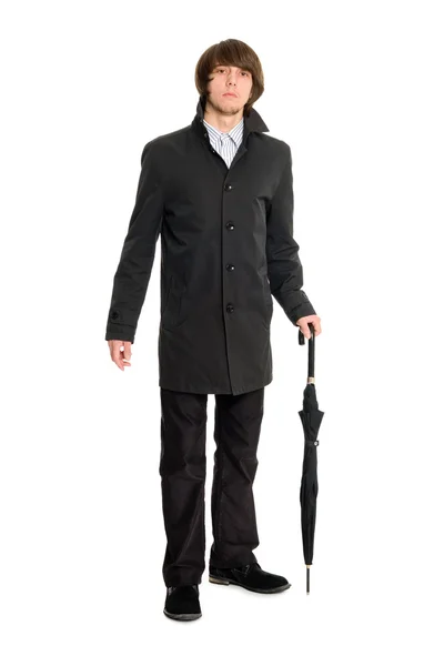 Elegant business man in a raincoat — Stock Photo, Image