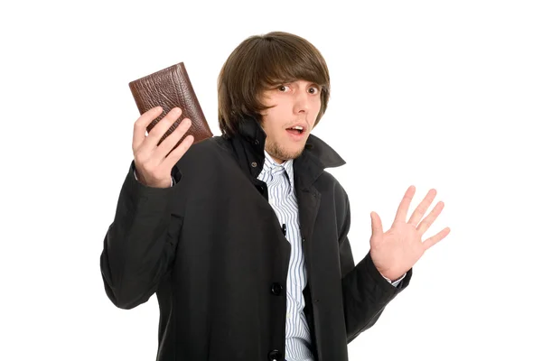 Panika muž dal jeho peněženku — Stock fotografie