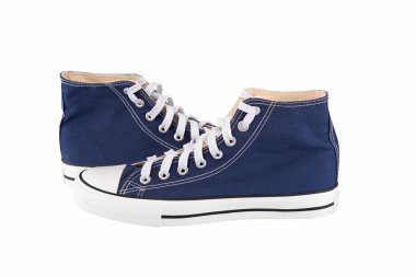 Pair of new blue sneakers clipart