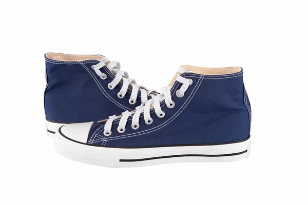 Pair of new blue sneakers — Stock Photo, Image