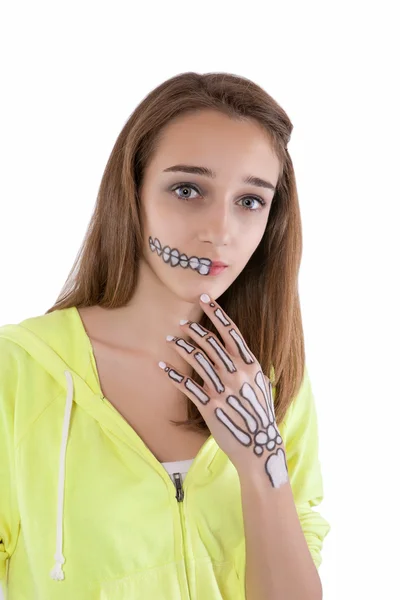 Teenage girl masked — Stock Photo, Image