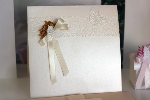 Handmade wedding invitation — Stock Photo, Image