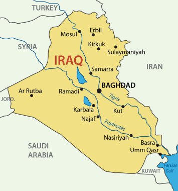 Republic of Iraq - vector map clipart