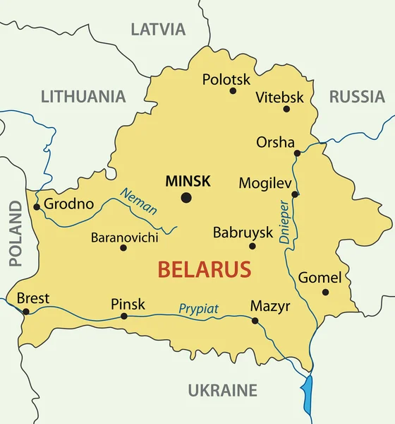 Repubblica di Bielorussia - mappa vettoriale — Vettoriale Stock