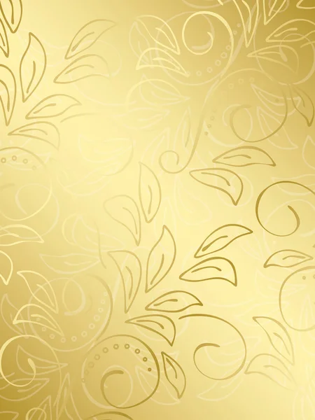 Gold floraler Hintergrund mit Farbverlauf - Vektor — Stockvektor