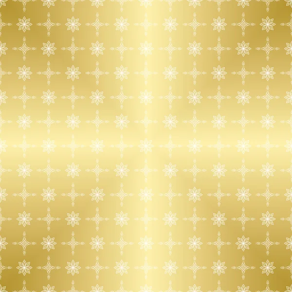 Guld mönster med vita ornament - vektor — Stock vektor