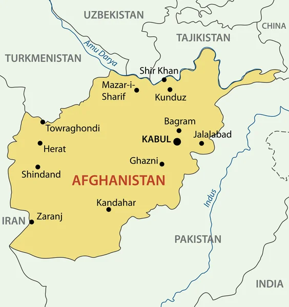 아프가니스탄의 이슬람교 공화국-벡터 지도 — 스톡 벡터