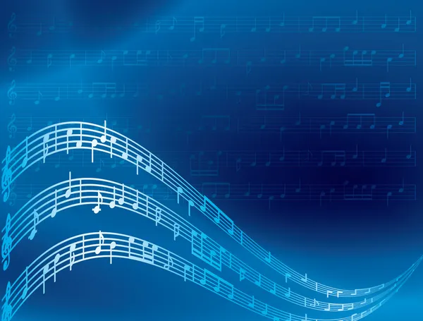 Müzik notları - mavi tasarlamak vektör arka plan — Stok Vektör
