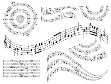 Musical abstract design elements - vector set clipart