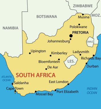 Güney Afrika Cumhuriyeti - vektör harita