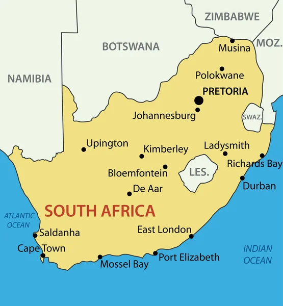 南アフリカ共和国 - ベクトル マップ — ストックベクタ