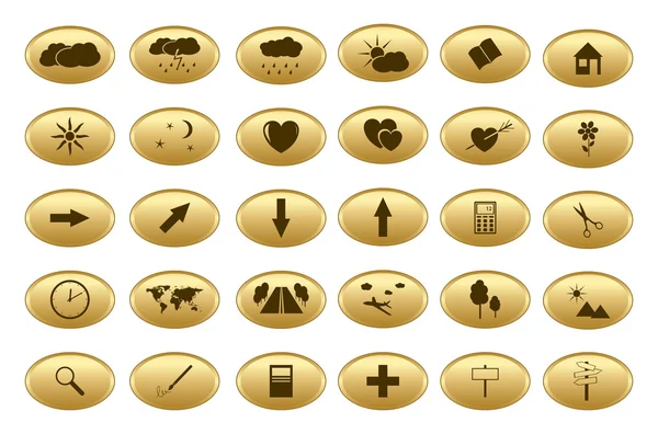 stock vector Gold web buttons - vector set