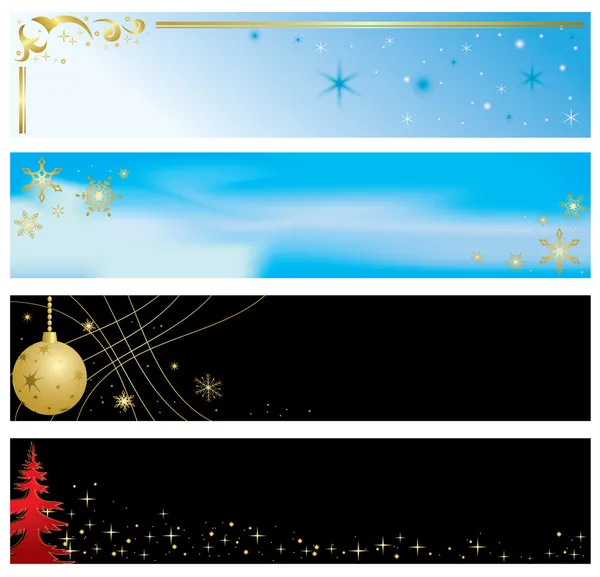 Vector - set of christmas color banners — Stock Vector
