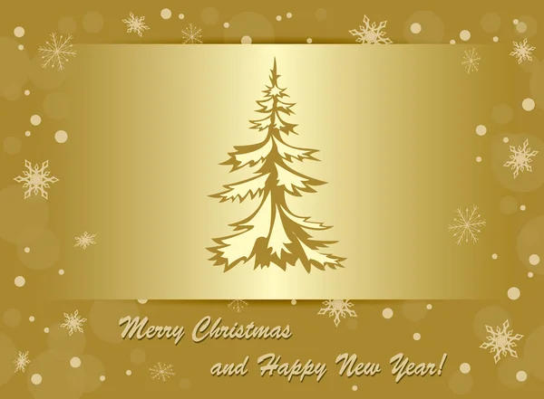 矢量金色背景-圣诞快乐，新年快乐 — 图库矢量图片