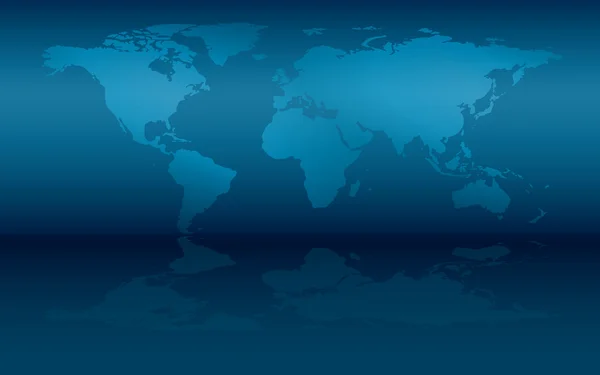 Kaart van de wereld op de muur en reflectie - eps 10 — Stockvector