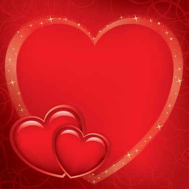 Red romantic card for valentine clipart