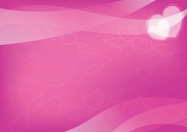Vektor rosa kort med hjärtan - eps 10 — Stock vektor