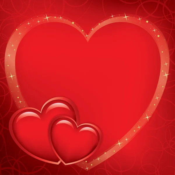 Rode romantische kaart voor Valentijnskaart — Stockvector