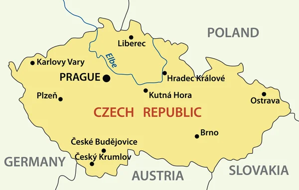 Mapa vetorial - República Checa — Vetor de Stock