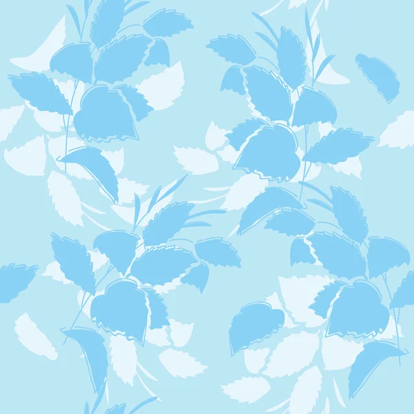 Blue floral seamless pattern - vector — Stock Vector