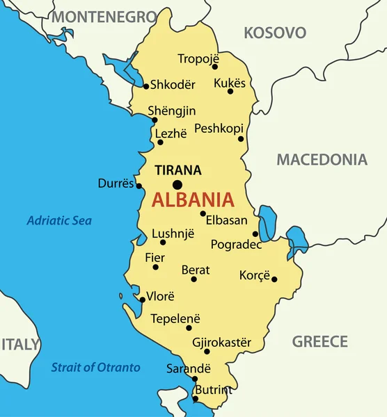アルバニア共和国 - ベクトル マップ — ストックベクタ