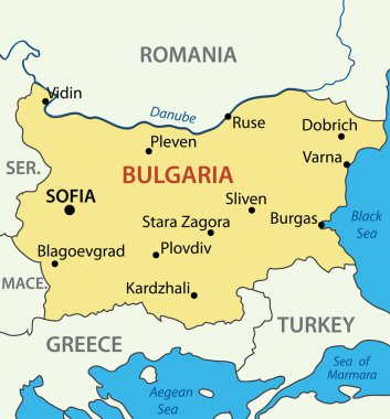vektör harita - Bulgaristan Cumhuriyeti