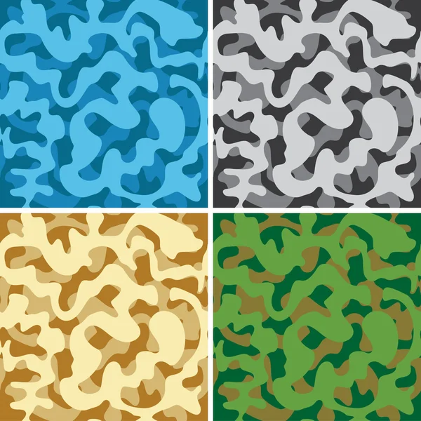 stock vector Set of camouflage abstract seamless patterns - vector