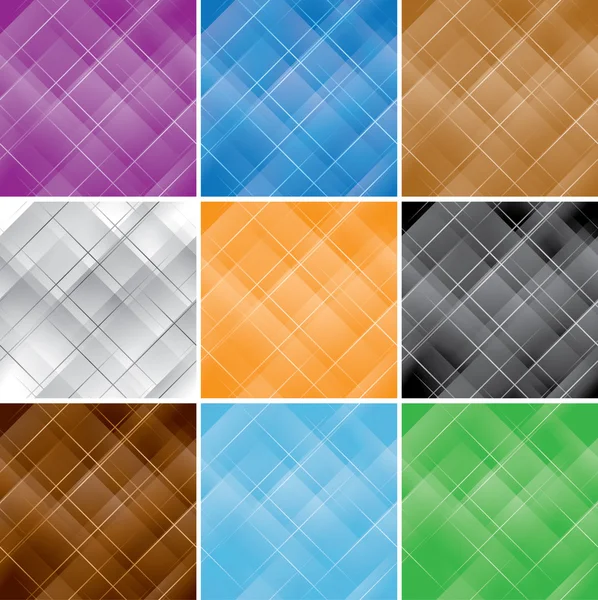 Set - color seamless patterns with crossed lines — Stock Vector