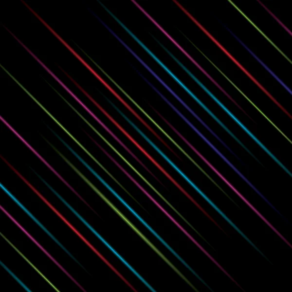 Black background with color lines - vector — Stok Vektör