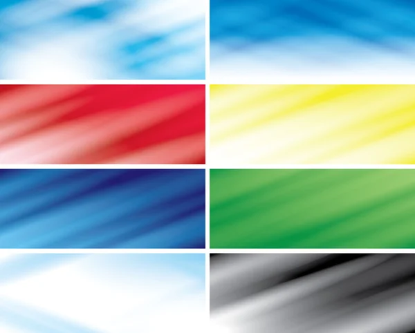 Set - abstrakte Vektor-Farbkopfzeilen mit verschwommenen Linien — Stockvektor