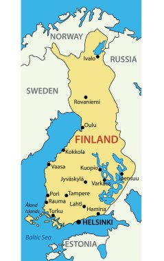 Republic of Finland - vector map clipart