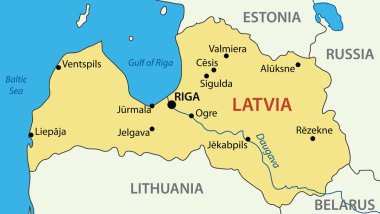 Letonya Cumhuriyeti - vektör haritası
