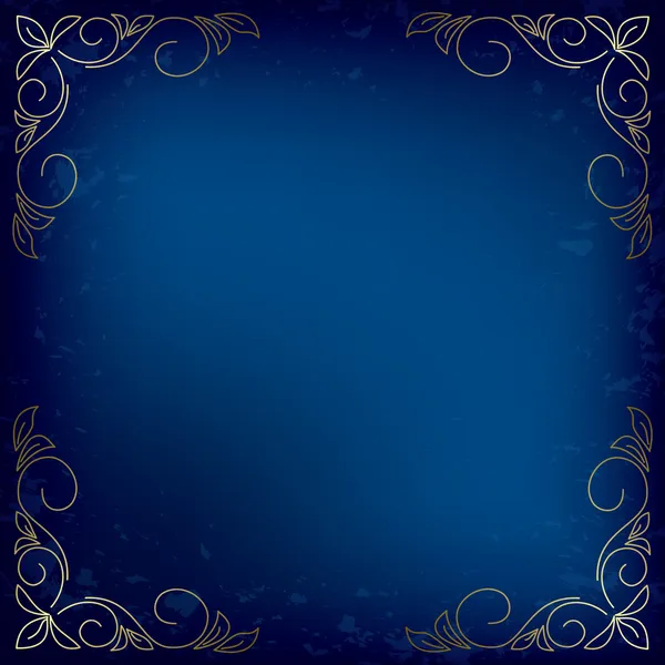 Cartão vetor azul escuro com decoração dourada — Vetor de Stock
