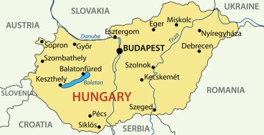 Macaristan - vektör harita