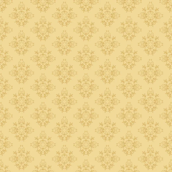 ベージュのシームレスなベクターの花柄のパターン — ストックベクタ