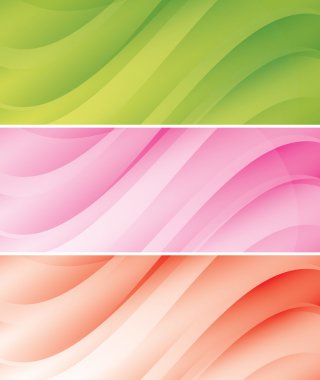 Abstract light vector backgrounds (headers) - set clipart