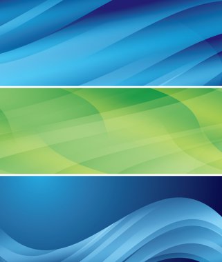 Abstract wavy headers - vector set clipart