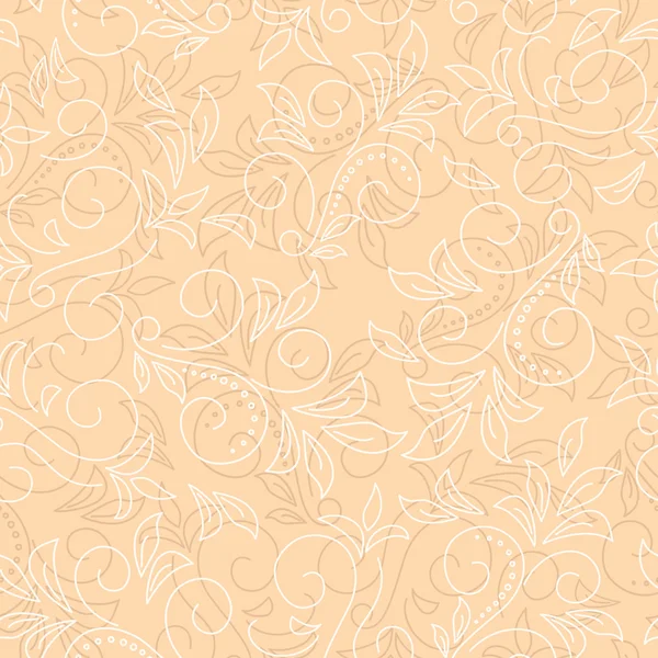轻浅驼色无缝花卉背景-矢量 — 图库矢量图片