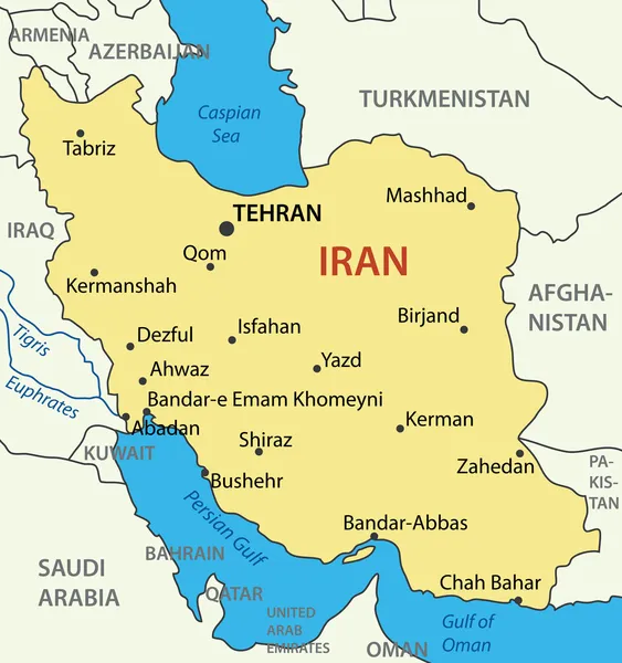 Iran İslam Cumhuriyeti - vektör harita — Stok Vektör