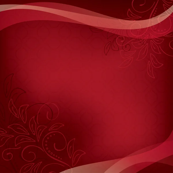 Carte florale vectorielle rouge foncé avec texture géométrique — Image vectorielle