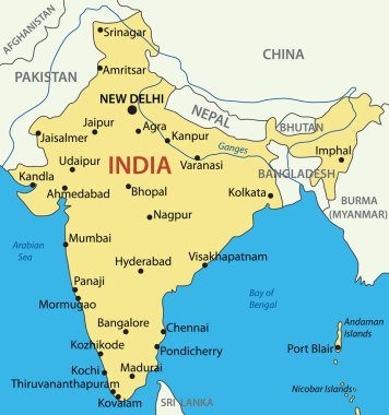 Republic of India - vector map clipart