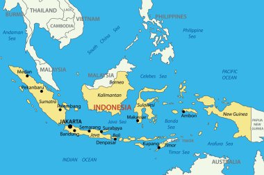 Republic of Indonesia - vector map clipart