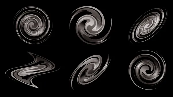 Galaxies spirales comme éléments de conception - jeu de vecteurs — Image vectorielle