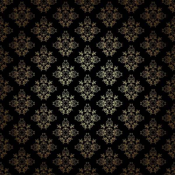 Black decorative vector pattern with gold gradient — Wektor stockowy