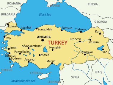 Türkiye - vektör harita Cumhuriyeti