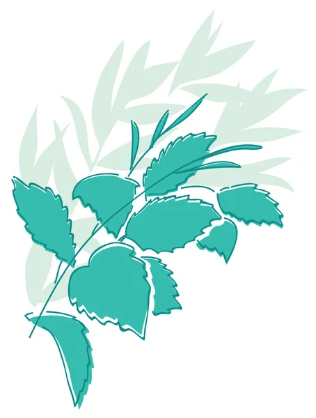 Green vector branch - floral element for design — Stock Vector