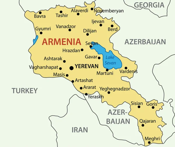 Republiek Armenië - vector kaart — Stockvector