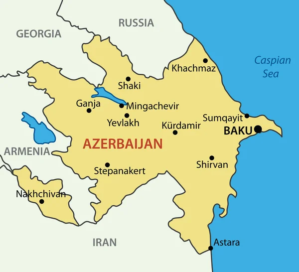 アゼルバイジャン共和国 - ベクトル マップ — ストックベクタ