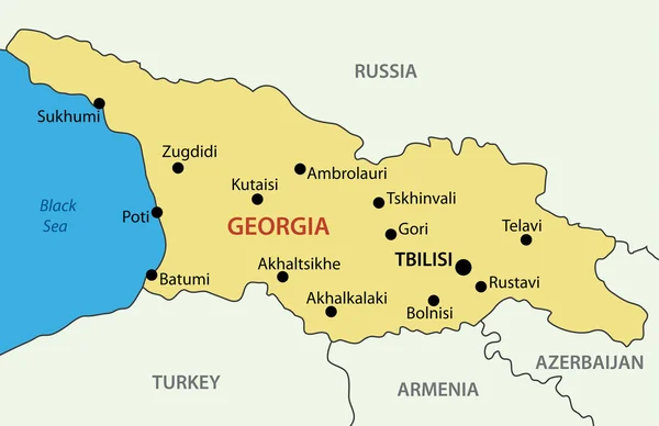 格鲁吉亚 (国家)-矢量地图 — 图库矢量图片