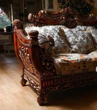 Carved sofa clipart